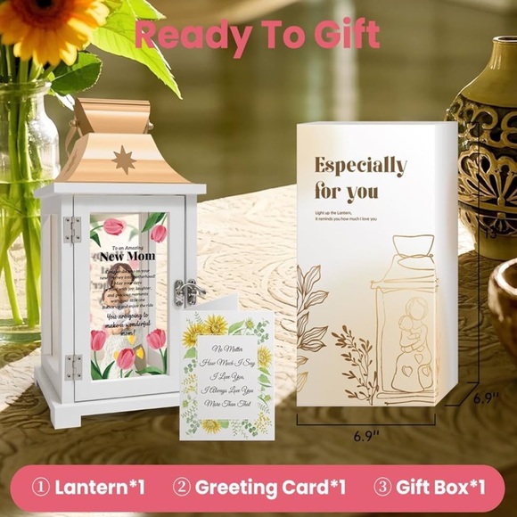 First Mother Day Gifts for New Mom Lantern Gift Set with Card - Picture 3 of 3